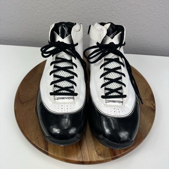 2007 NIKE Uptempo Zoom Basketball Shoes Size 10 High Tops White/Black 316968-101 main image 7